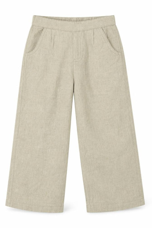 Front view of Preworn boys’ beige dress pants trousers, size 3, years