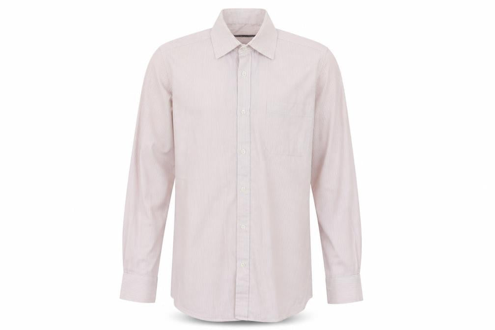 Front view of Cedarwood State men’s pink button-up, size 15