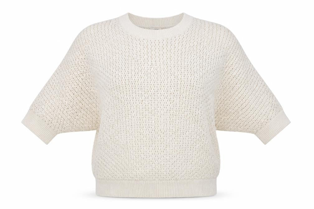 Front view of Laura Scott women’s ivory jumper, size UK 18