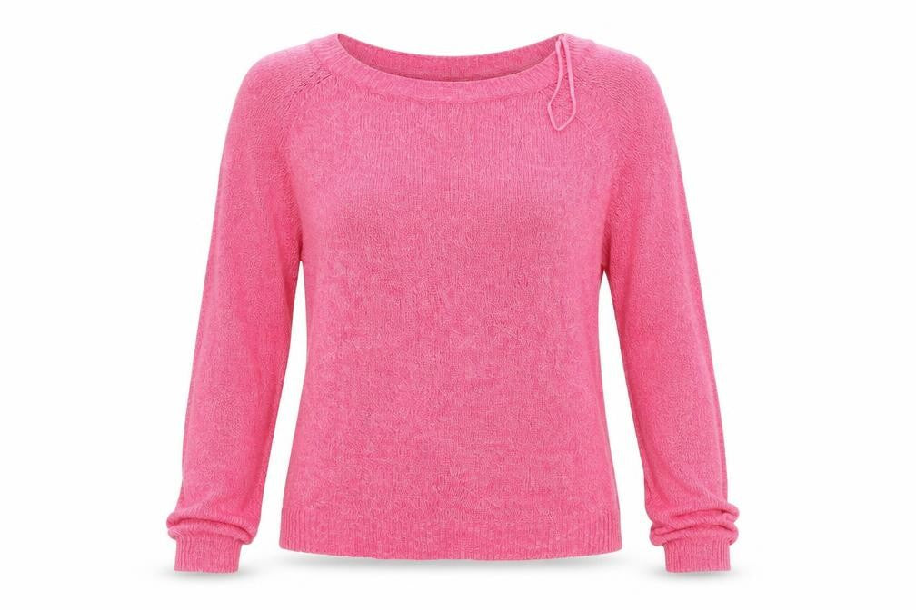 Front view of F&F women’s pink pullover sweatshirt, size UK 12