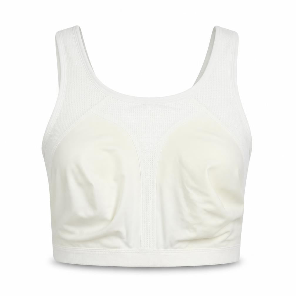 Front view of M&S women’s ivory cropped tank, size UK 10
