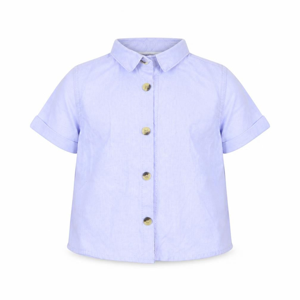 Front view of Primark Baby Blue Basic Button-Up, size 3-6, Months