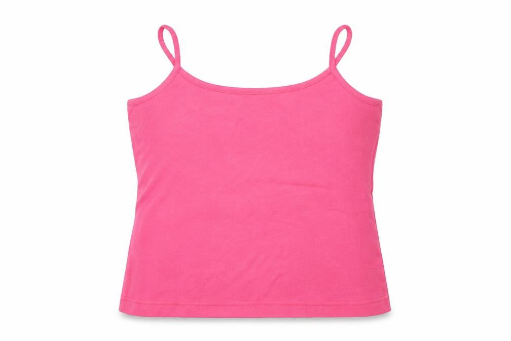Front view of Essentials women’s pink camisole tank, size UK 18