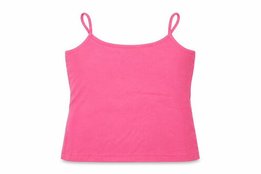 Front view of Essentials women’s pink camisole tank, size UK 18