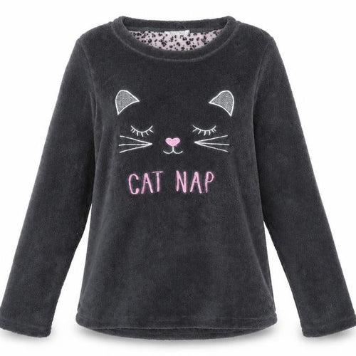 LOVE SLEEP  Womens Grey Animal Print  Top Pyjama Top Size 8