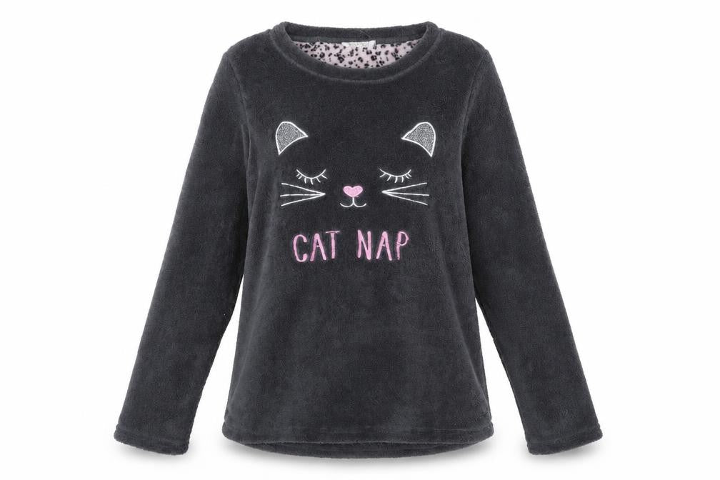 LOVE SLEEP  Womens Grey Animal Print  Top Pyjama Top Size 8