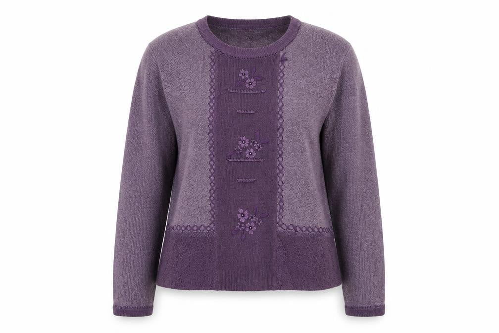 Front view of Jessica Graaf women’s purple jumper, size S