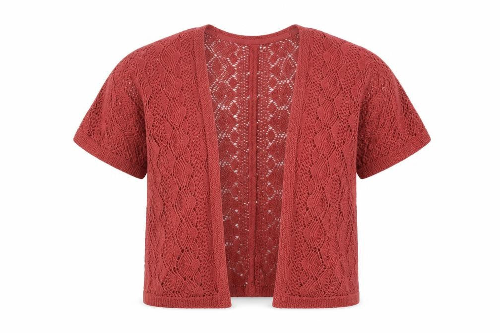 Front view of Next girls’ red cardigan jumper, size 3-4, years