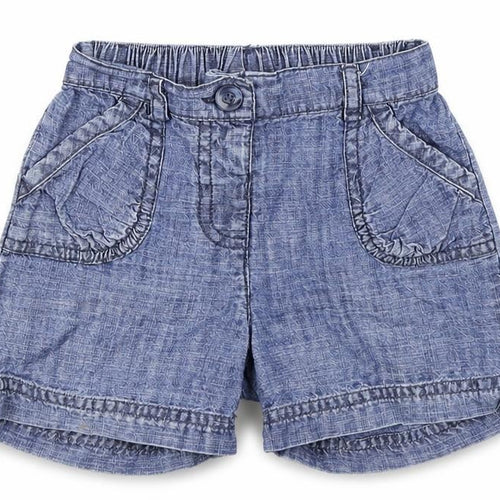 NEXT Girls Blue   Cropped Trousers Size 12-18 Months  - SHORTS