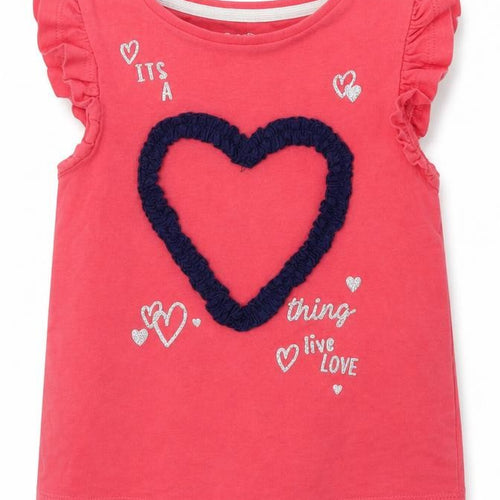 F&F Baby Pink   Basic T-Shirt Size 12-18 Months  - HEART