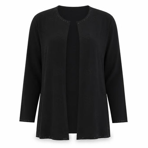 Wrap & Weft Womens Black   Cardigan Jumper Size 14  - BEAD DETAIL