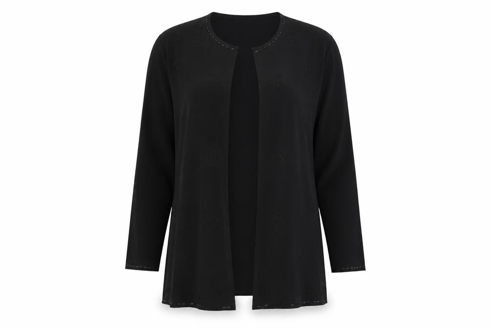 Wrap & Weft Womens Black   Cardigan Jumper Size 14  - BEAD DETAIL