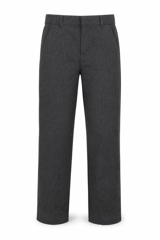 Front view of F&F boys’ grey dress pants trousers, size 8-9, years