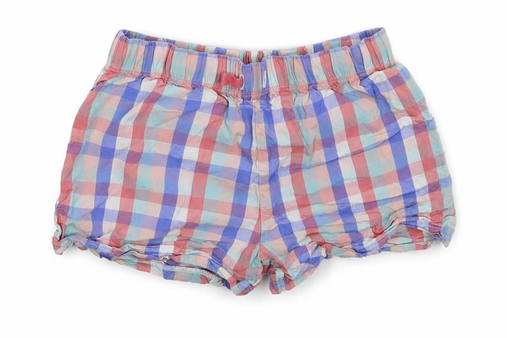 Marks and Spencer Girls Multicoloured Check  Hot Pants Shorts Size 5-6 Years