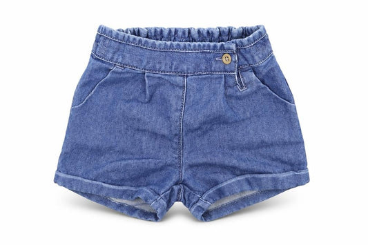 Front view of Next Baby Blue Denim Cropped Jeans, size 12-18, Months - Shorts