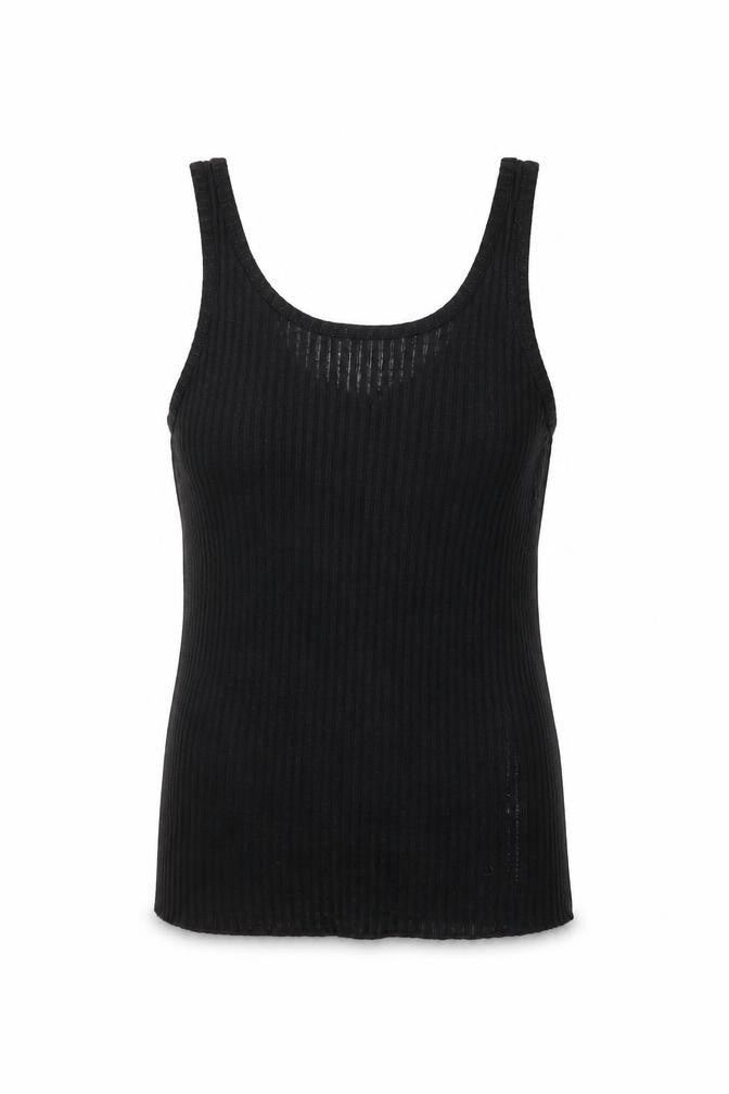 Topshop Womens Black Striped  Basic Tank Size 10