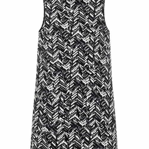 Dorothy Perkins Womens Black Geometric  Gilet Jacket Size 8