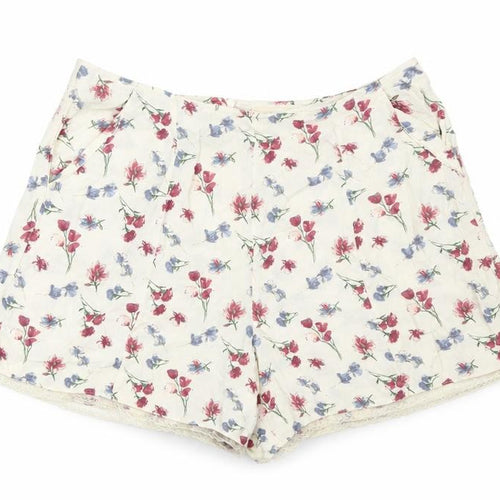 Pins & Needles Womens Beige Floral  Hot Pants Shorts Size S