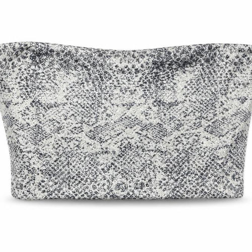 Topshop Womens Silver Animal Print  Cropped Tank Size 6  - Boob Tube