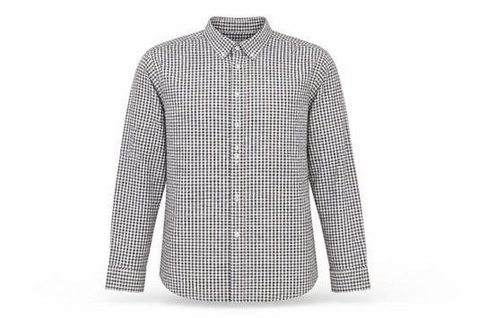 Front view of Northwood men’s multicoloured check button-up, size M