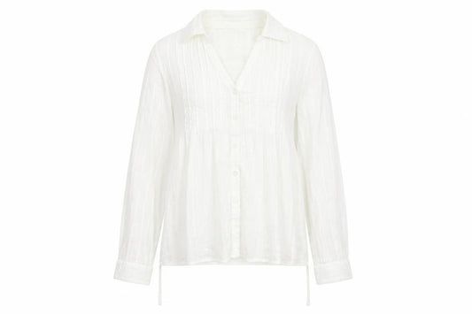 Front view of Debenhams women’s ivory basic button-up, size UK 12