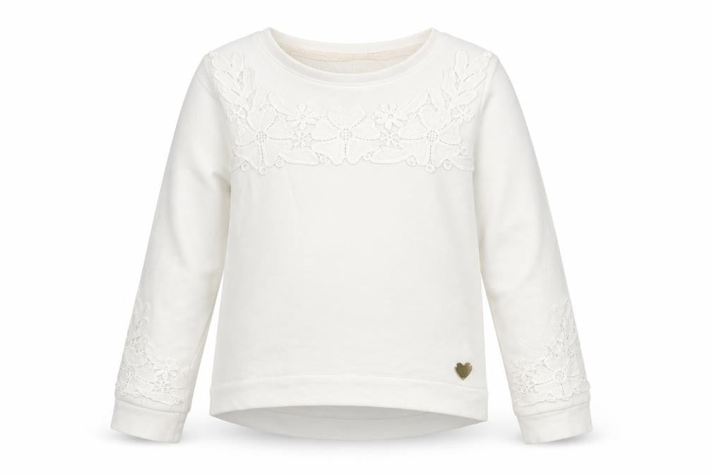 Front view of H&M girls’ white jumper, size 7, years