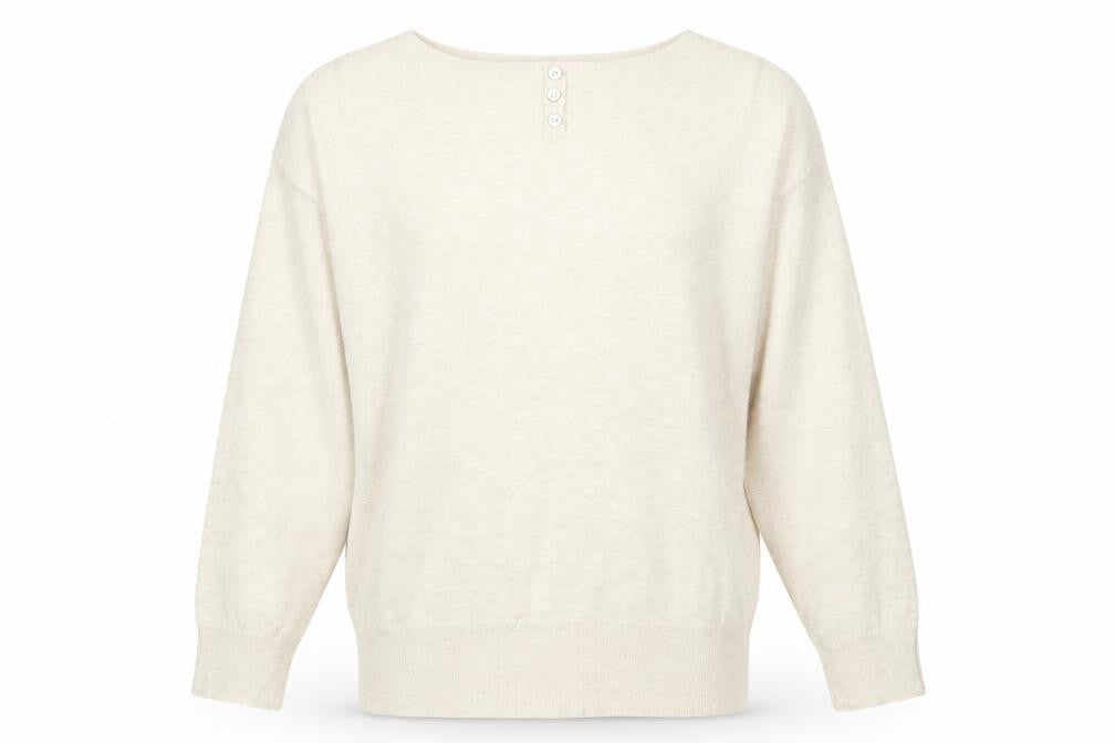 Front view of Beverley Hills men’s beige jumper, size XL