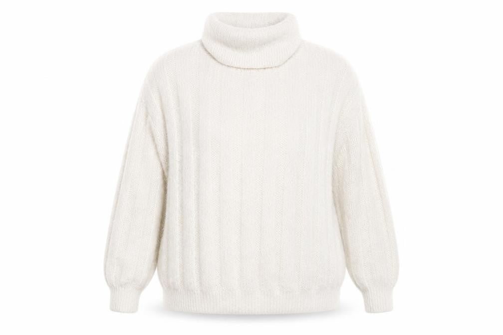 Front view of F&F women’s white pullover sweatshirt, size UK 14