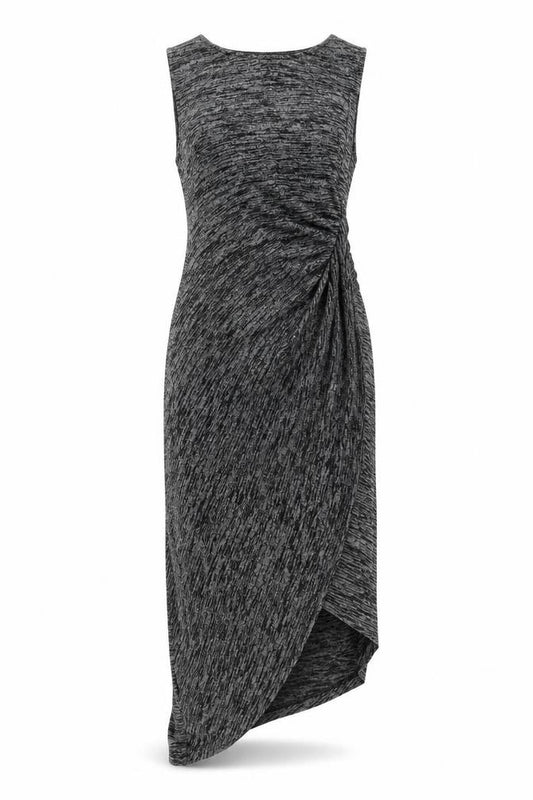 Front view of Paraphrase women’s grey bodycon, size S