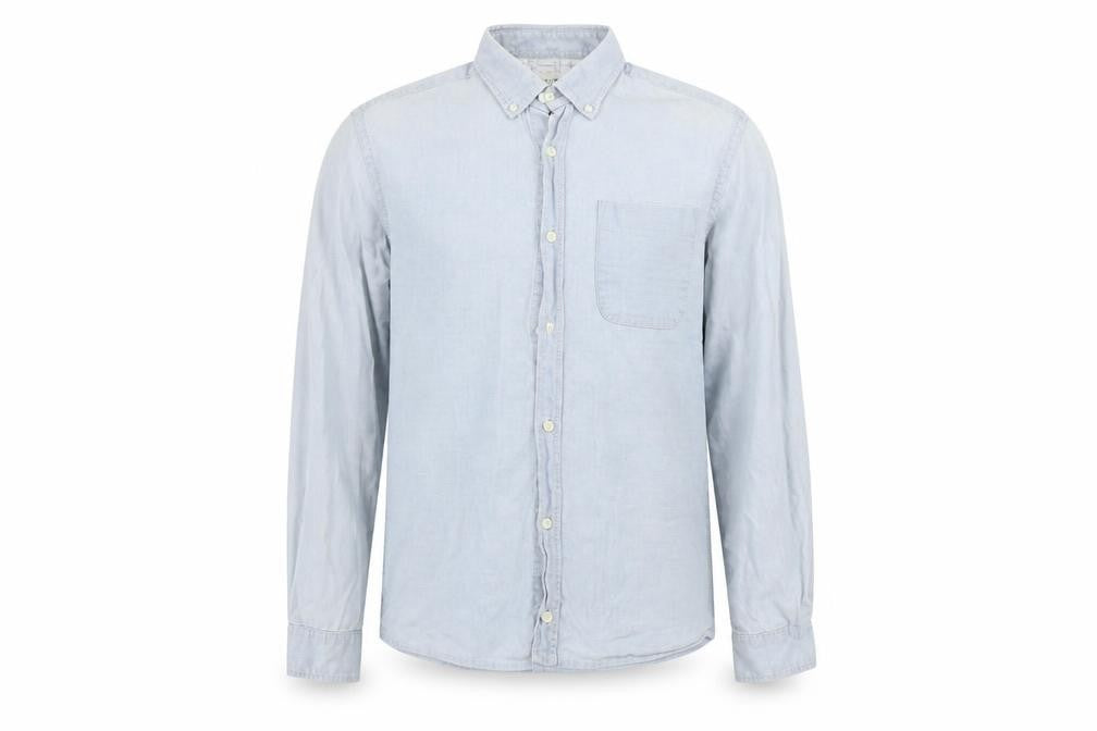 Front view of River Island men’s grey button-up, size M