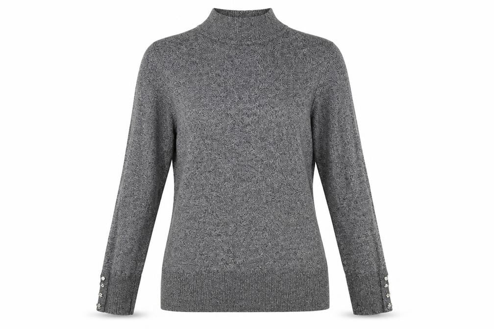 Front view of F&F women’s grey jumper, size UK 10