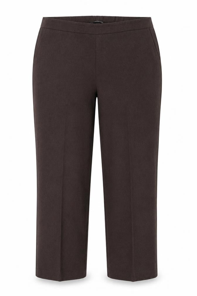 Front view of Preworn women’s brown trousers, size UK 20, 23-inch leg