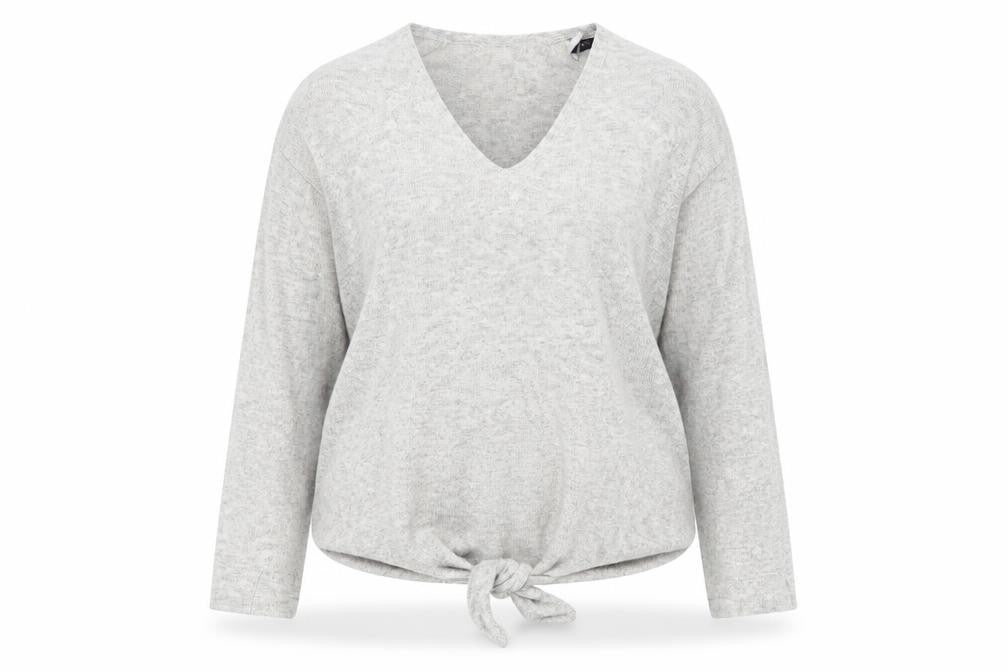 Front view of Marks & Spencer women’s grey jumper, size UK 10