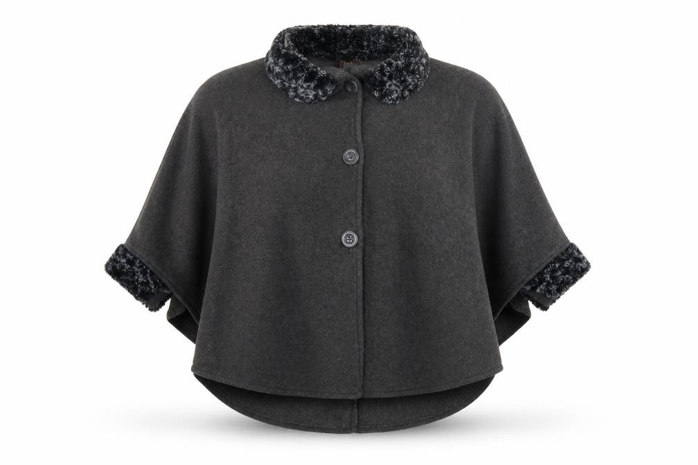 Front view of Dents women’s grey overcoat coat one size