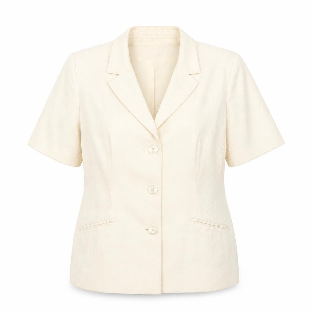 Front view of ambience women’s yellow geometric jacket coat, size UK 16