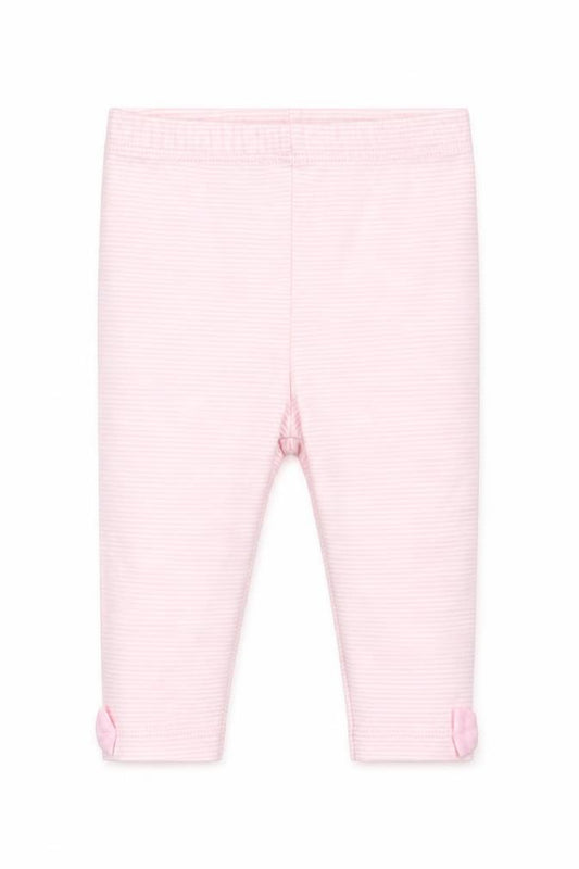 Front view of George girls’ pink striped jogger leggings, size 3-6, months
