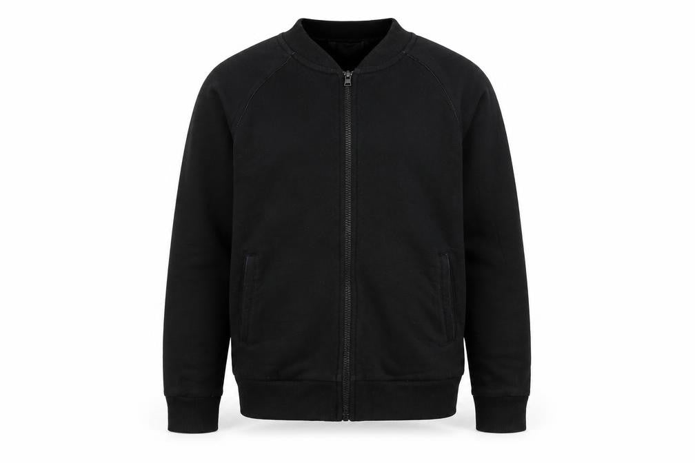 Front view of Brave Soul men’s black jacket, size S