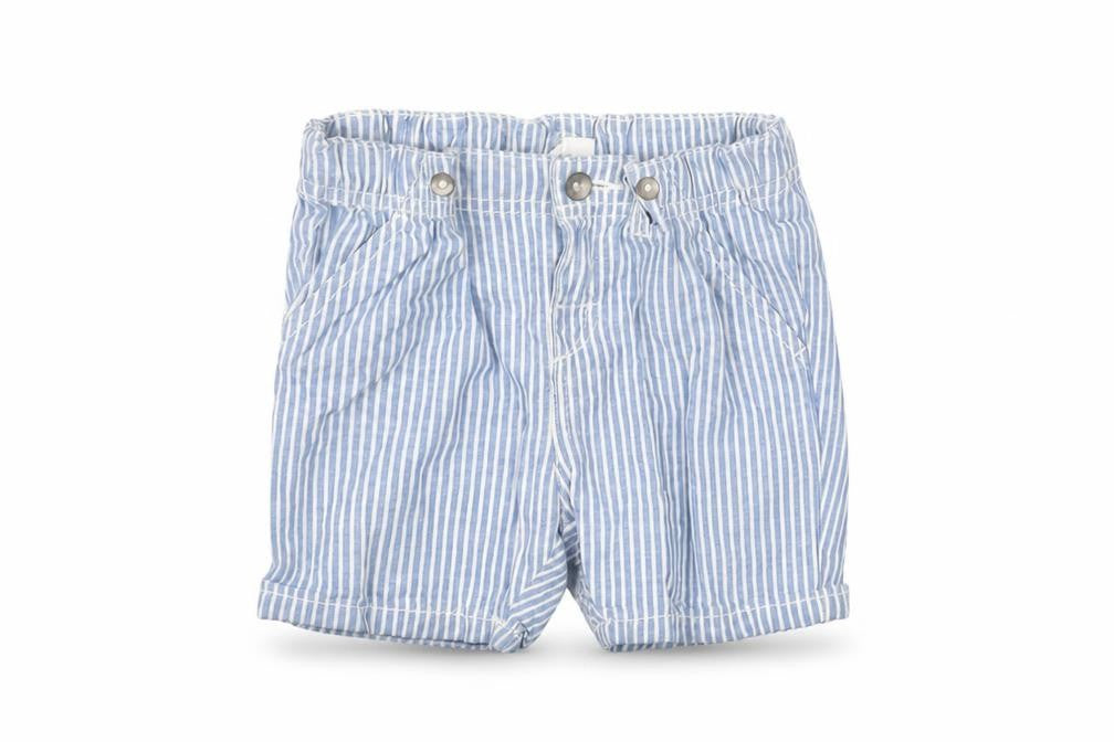 Front view of H&M Baby White Striped Cropped Trousers, size 9-12, Months