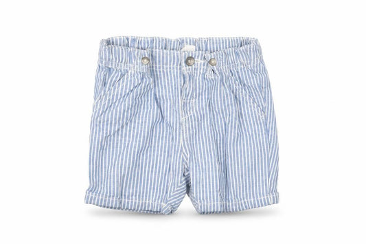 Front view of H&M Baby White Striped Cropped Trousers, size 9-12, Months