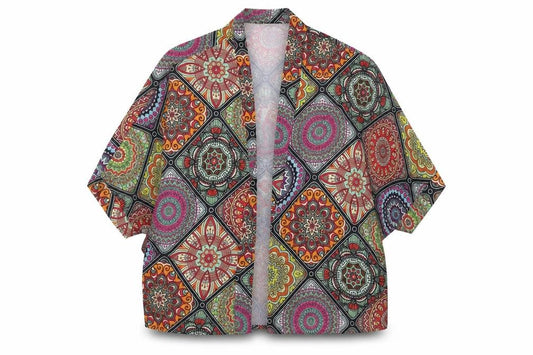 Front view of Boohoo women’s multicoloured jacket coatigan, size M
