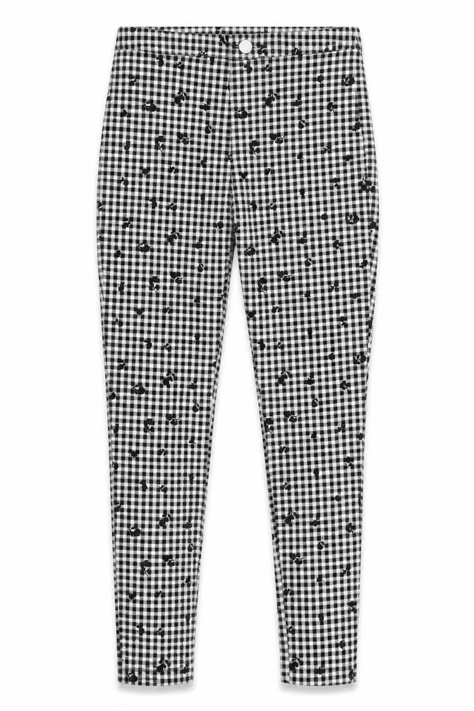 F&F Womens White Check  Trousers  Size 12 L25 in