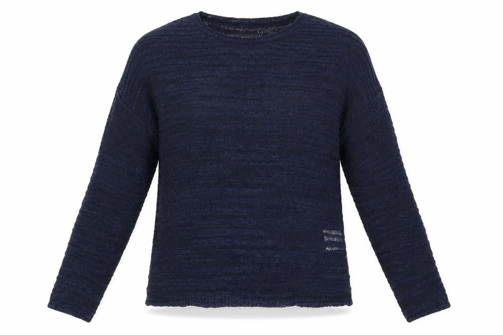 Front view of Avenue women’s blue striped jumper, size M