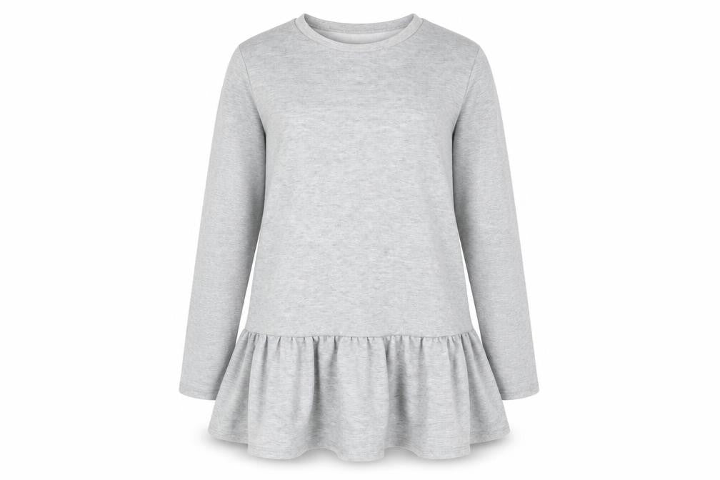 Front view of New Look women’s grey jumper, size UK 14
