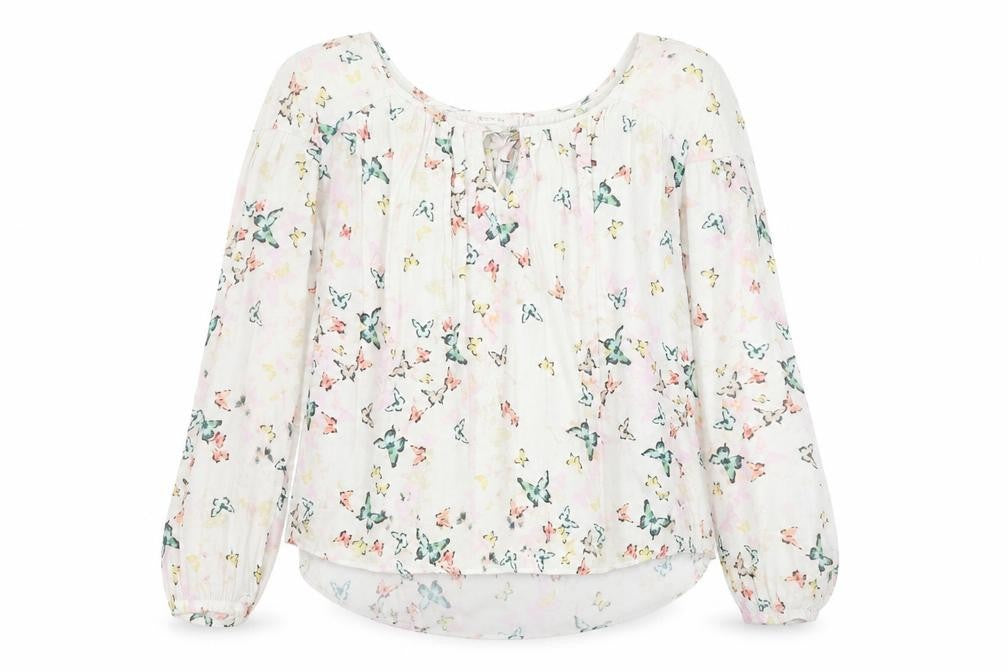 Front view of Bershka women’s multicoloured animal print basic blouse, size S