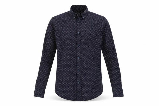 Front view of F&F men’s multicoloured argyle/diamond button-up, size M