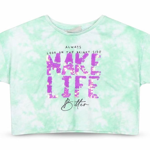 Matalan Girls Green   Cropped T-Shirt Size 6 Years