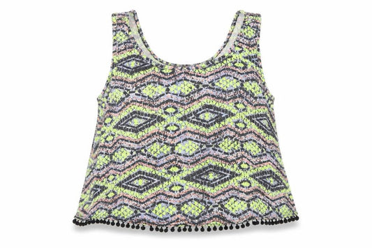 Front view of New Look women’s multicoloured basic tank, size UK 12
