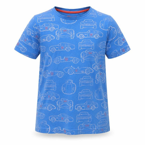 M&S Boys Blue    Pyjama Top Size 9-10 Years  - Car Print