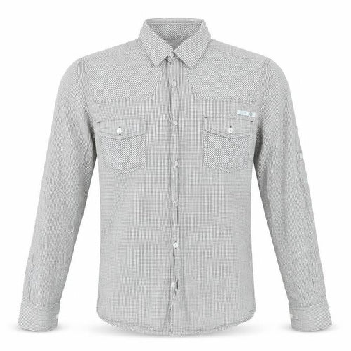 Crafted Mens White Check   Dress Shirt Size S