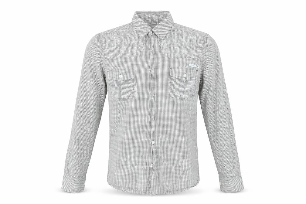 Crafted Mens White Check   Dress Shirt Size S